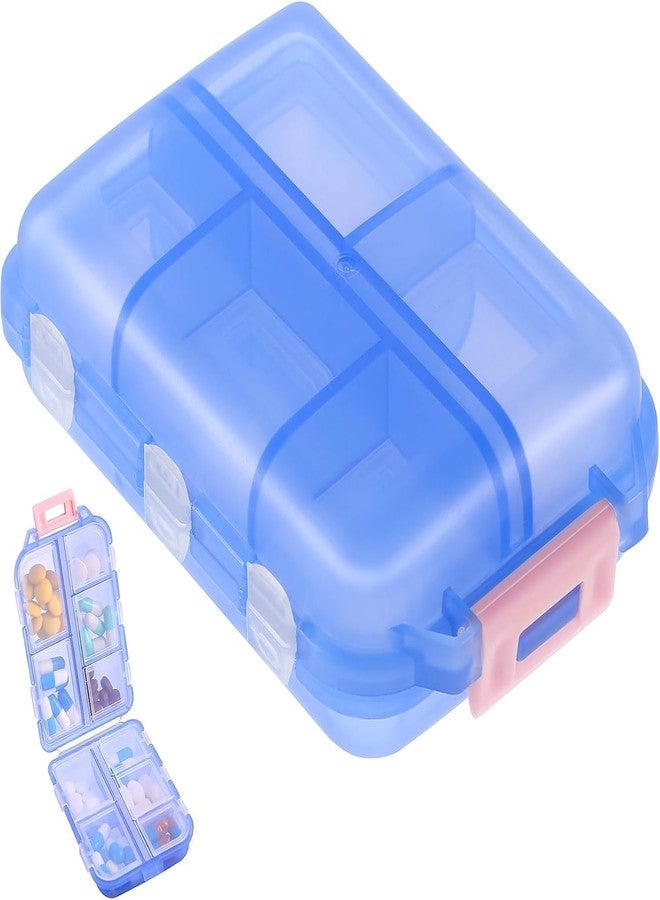 Rexez Double Layer Pill Organizer Box with 10 Compartments | Portable Travel Medicine Pill Case | Moisture-Proof Mini Storage Container | Daily Weekly Pill Dispenser - Pack of 2 - Image 1